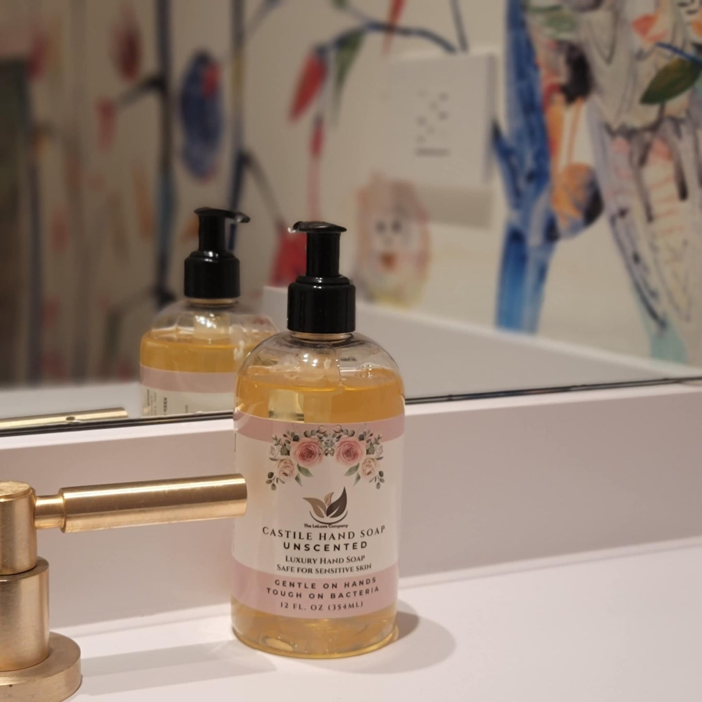 Jabón de manos de Castilla con manteca de karité y loción para manos con vitamina E (sin fragancia)