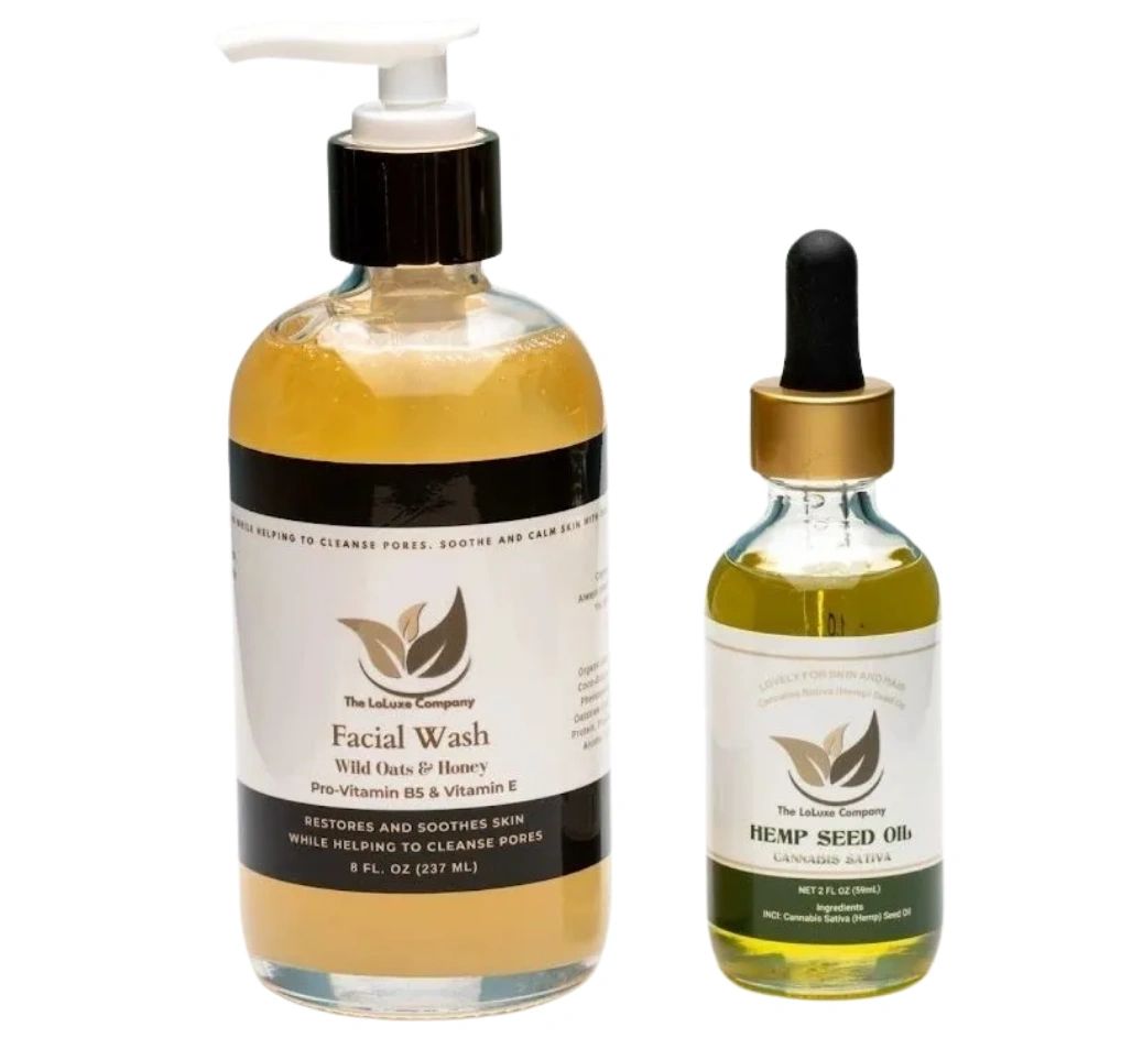 Facial Wash (Wild Oats and Honey) and Hemp Seed Oil Combo